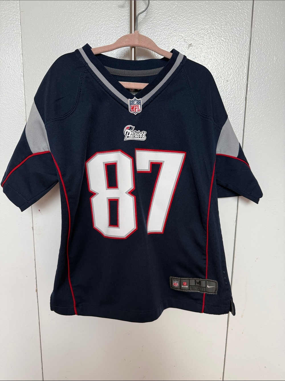 NFL Kids New England Patriots Navy, Gray & Red #87 Jersey